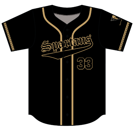 Picture of Spartan Black Jersey Gold Font